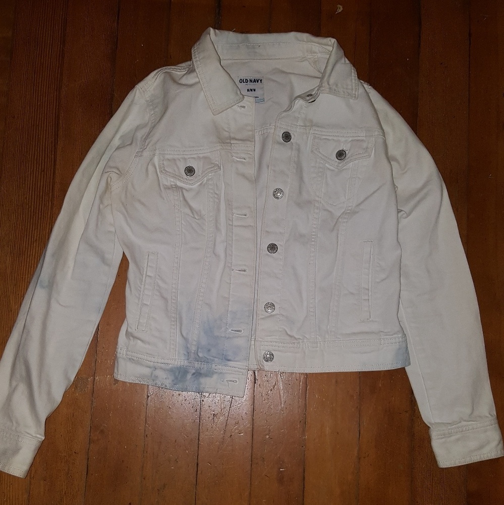 White acid wash jean jacket